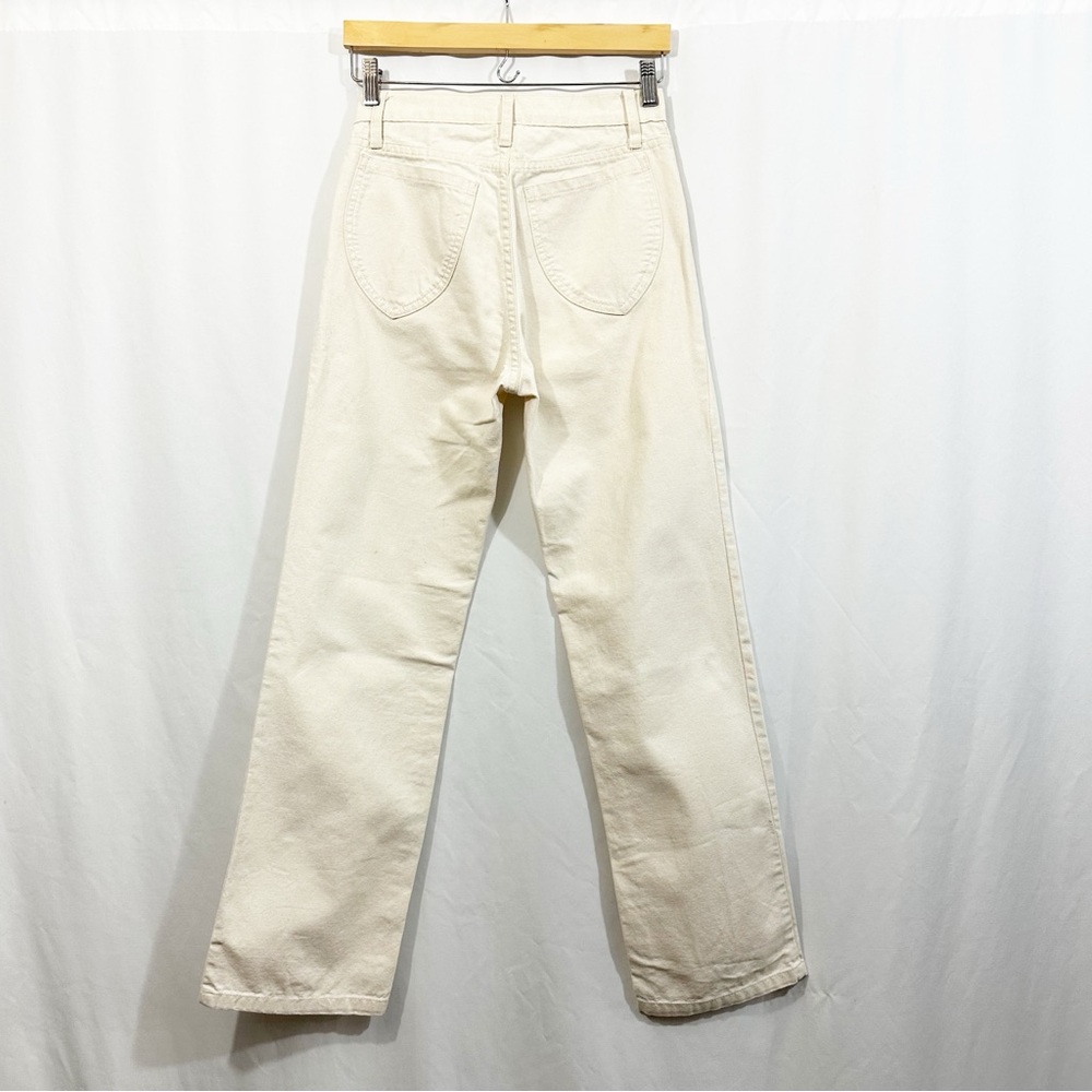Lykke Wullf Perfected Ranch Pants High Rise Straight Leg in Canvas Cream - Picture 7 of 11